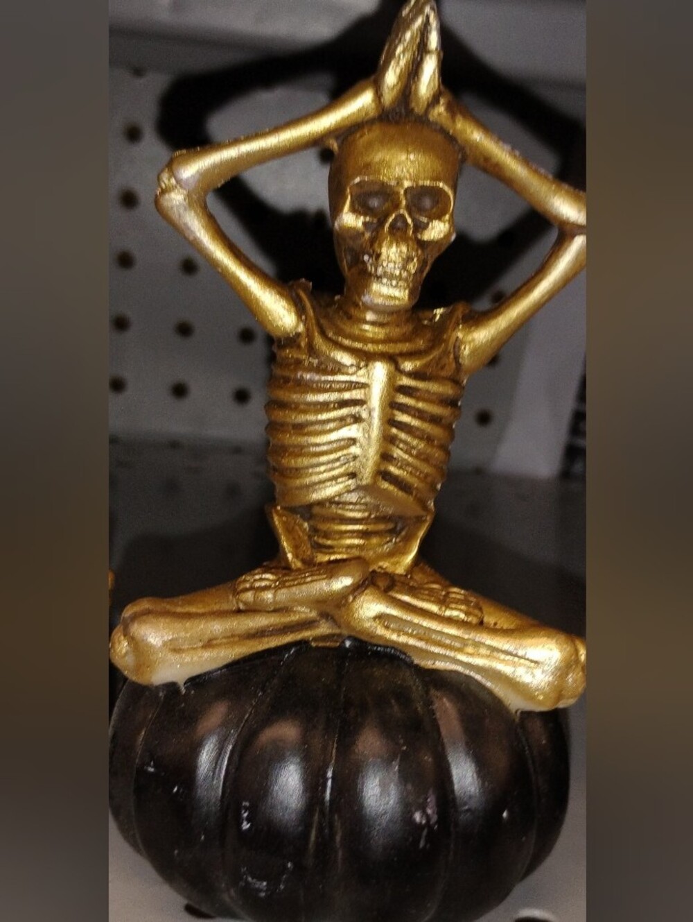 Gold Skeleton Home Art Figurine - Decorative Accent
